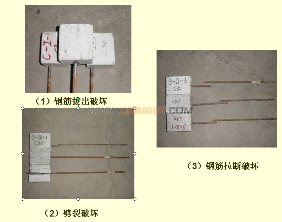 高延性冷轧带肋钢筋锚固试件破坏形态